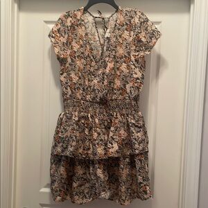 American Eagle Outfitters Tan Brown Tiered Mini Dress